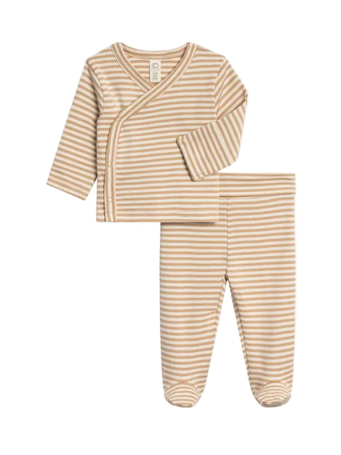 Riley Kimono Top + Pant Set - Clay Stripe