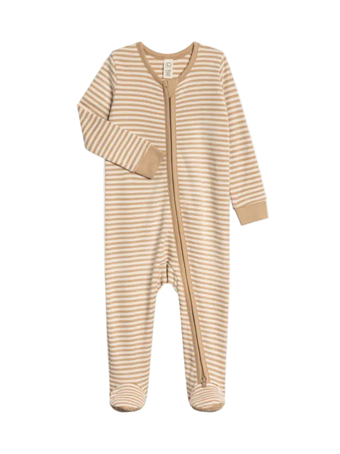 Peyton Zipper Sleeper - Clay Stripe