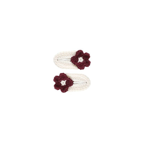 Crochet Clips - Burgundy