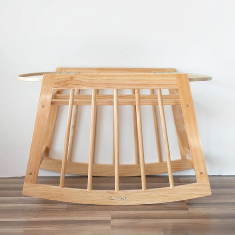 Modern Rocking Moses Bassinet Stand with Brake - Natural