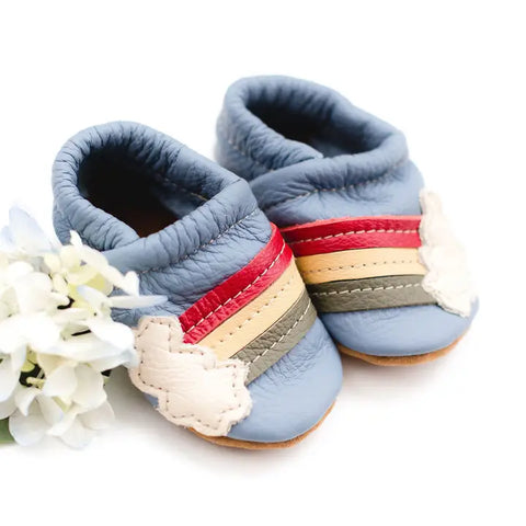 Leather Baby Shoes - Rainbow on Big Sky