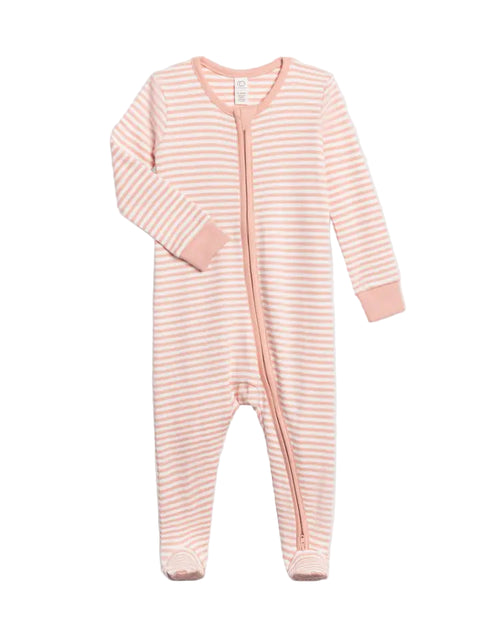 Peyton Zipper Sleeper - Ballet Stripe