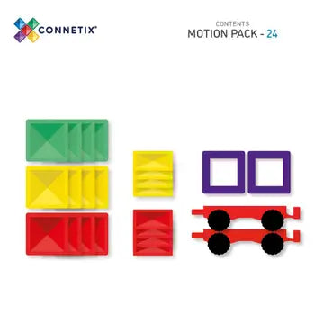 24 Piece Magnetic Tiles Motion Pack - Rainbow