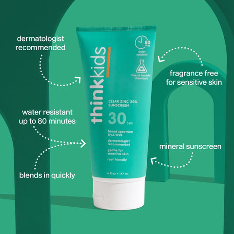 Think Kids Clear Zinc Sunscreen SPF 30 - 6 oz