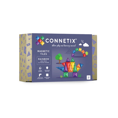24 Piece Magnetic Tiles Mini Pack - Rainbow