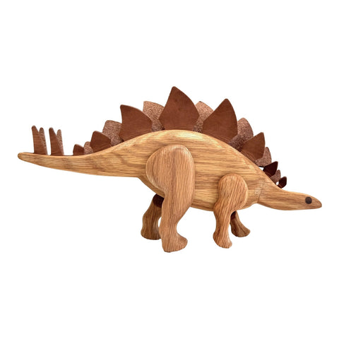 Wooden Stegosaurus Dinosaur with Magnetic Joints