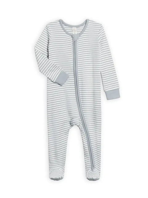 Peyton Zipper Sleeper - Mist Stripe
