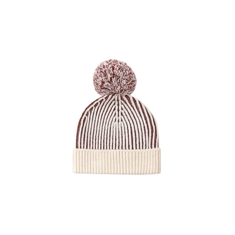 Beanie Black Cherry Stripe