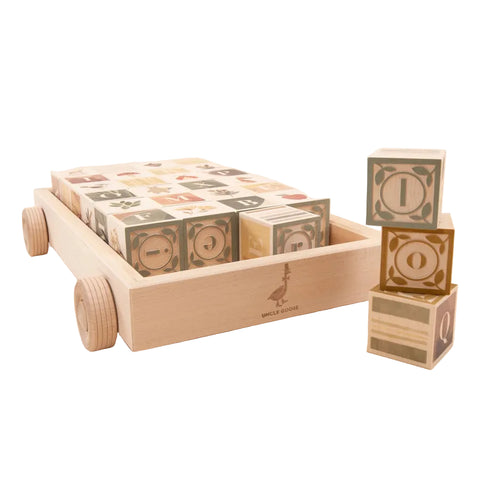 Watercolor ABC Blocks with Wagon