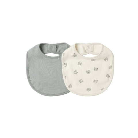 Jersey Snap Bib, 2 Pack - Bears, Steel Blue