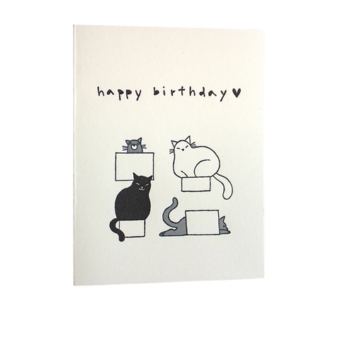 Cat Boxes Birthday Card