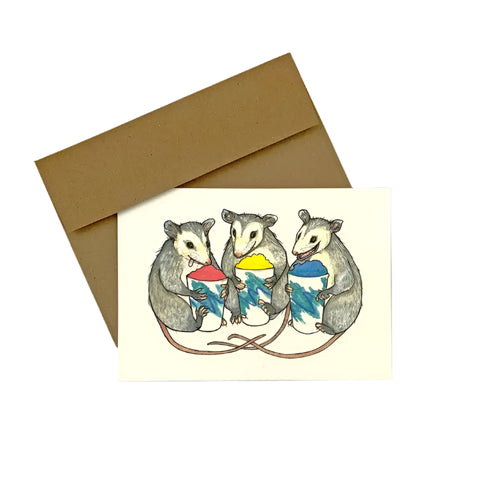 Opossum Water Ice 5 x 7" Notecard