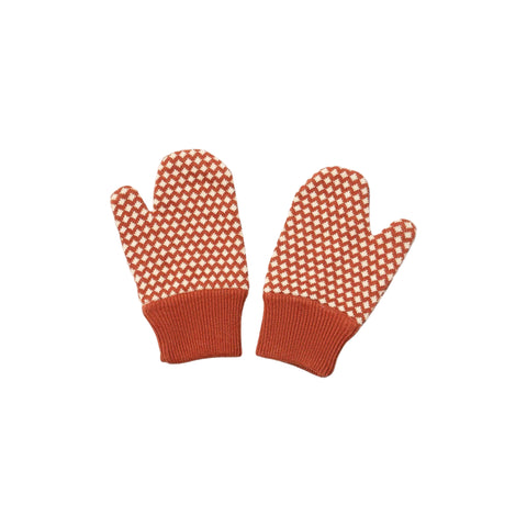 Ginger Diamonds Knitted Mittens