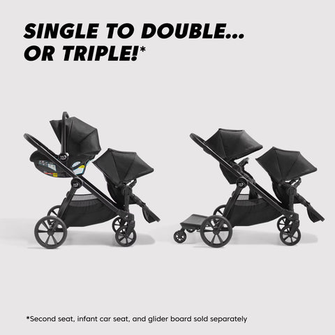city select double stroller standing board Baby Jogger City Select 2 Stroller, Eco Collection in Frosted Ivory Size 35" x 23.8" x 41.1"