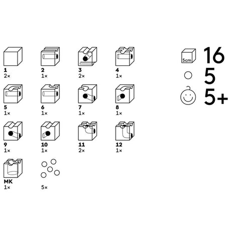 Marble Run System - Standard 16 Starter Set