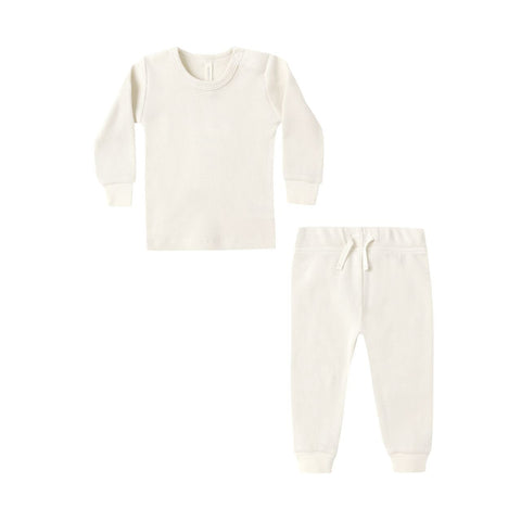 Waffle Top + Pant Set - Natural