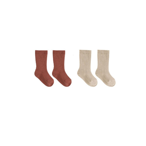 Socks Set - Cranberry, Oat