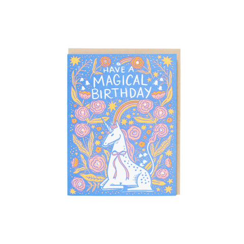 Hello Lucky! Folk Unicorn Birthday Card