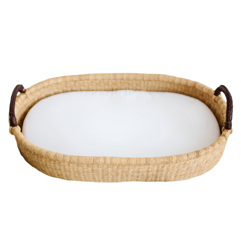 Changing Basket- Brown Handle + Natural