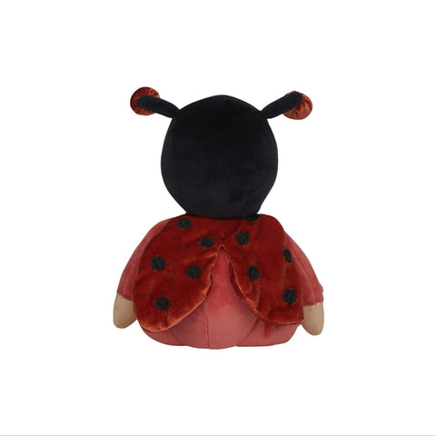 Plush toy shaped like a ladybug on a white background