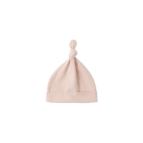 Knotted Baby Hat - Melon Micro Stripe
