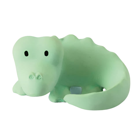Natural Rubber Teether, Rattle and Bath Toy - Crocodile