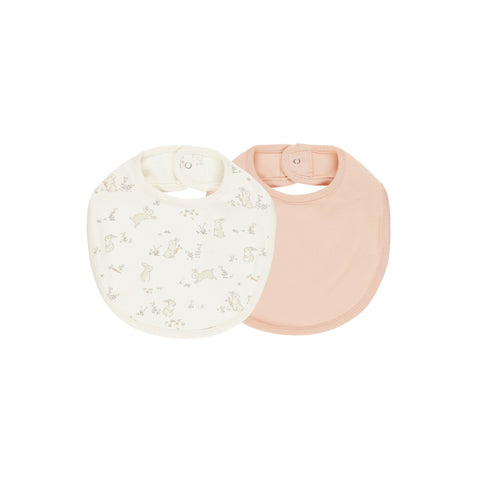 Jersey Snap Bib, 2 Pack - Bunnies, Melon