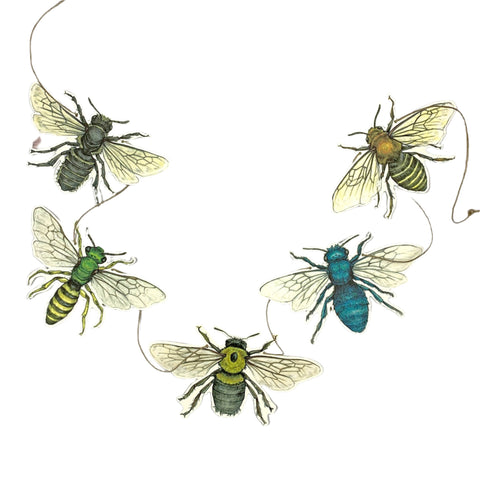Solitary Bee Illustrated Garland