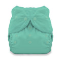 Teal cloth diaper on a white background