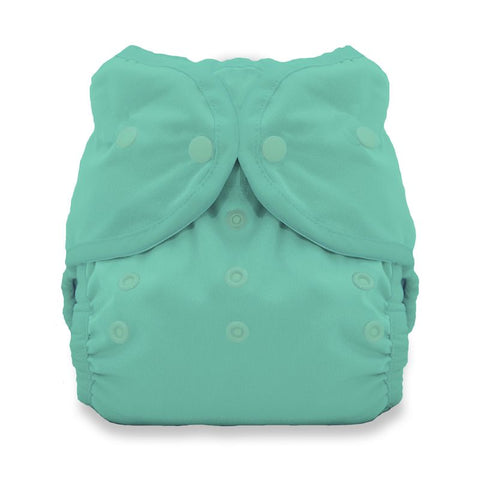 Teal cloth diaper on a white background