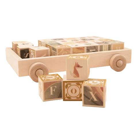Watercolor ABC Blocks with Wagon