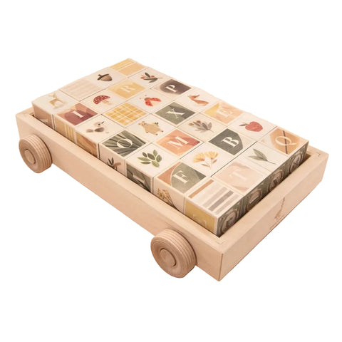 Watercolor ABC Blocks with Wagon