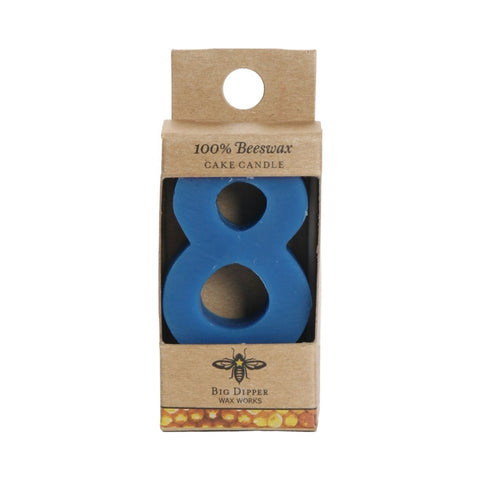Beeswax Birthday Number Cake Candle - #8