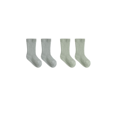 Socks Set - Fern, Steel Blue
