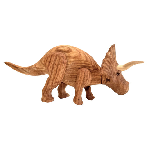 Wooden Triceratops Dinosaur with Magnetic Joints