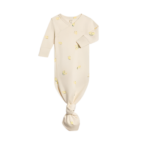 Indy Organic Newborn Kimono Gown - Lemon