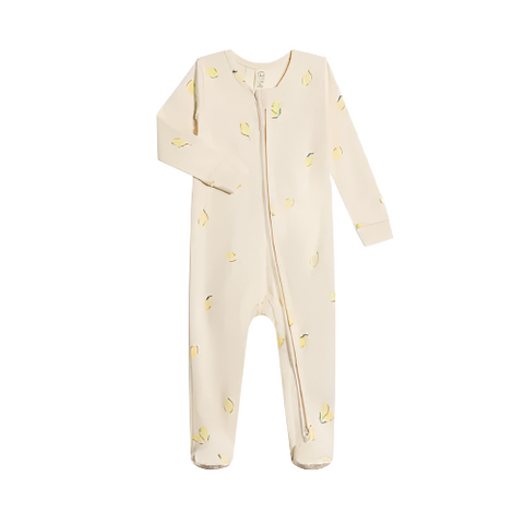 Peyton Organic Footed Sleeper - Lemon