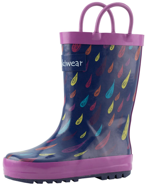 Rubber Rain Boots Colorful Raindrops