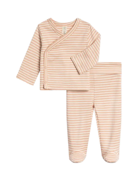 Riley Kimono Top + Pant Set - Ballet Stripe