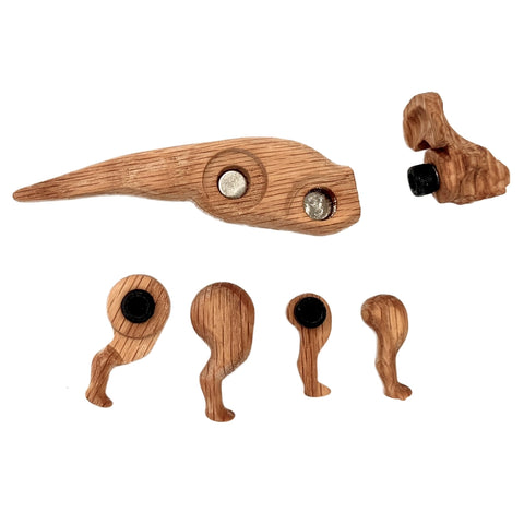 Wooden Protoceratops Dinosaur with Magnetic Joints