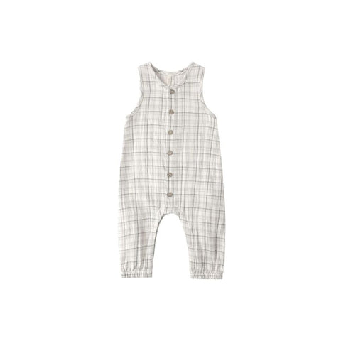 Woven Jumpsuit - Blue Plaid