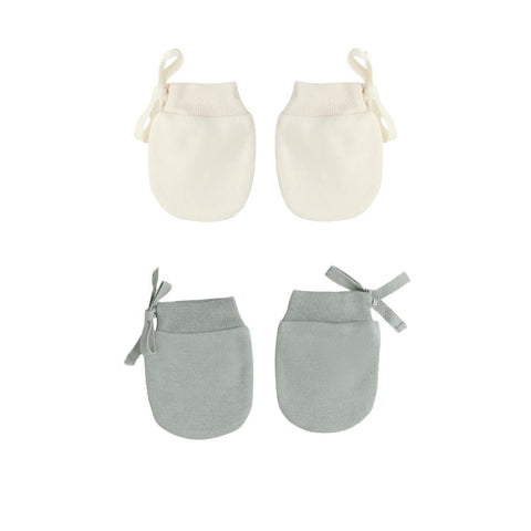No Scratch Mittens, Set Of 2 - Steel Blue, Natural
