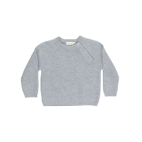 Bailey Knit Sweater - Heathered Dusty Blue